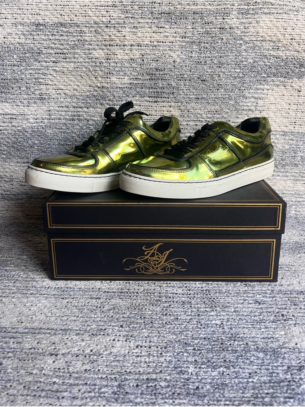 Alejandro Ingelmo Iridescent Lime Green Low-Top Sneakers
